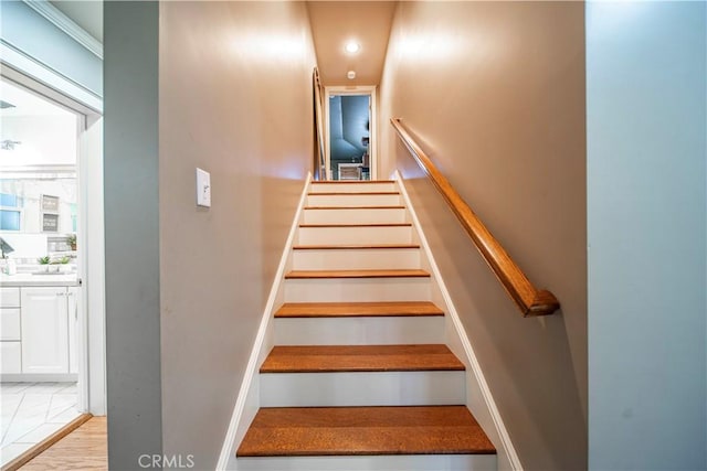 536 W Palm Dr, Arcadia, CA 91007 - staircase with recessed lighting