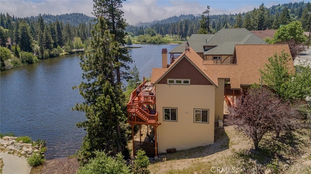 781 Brentwood Dr, Lake Arrowhead, CA 92352 - view of subject property featuring a forest and a large body of water