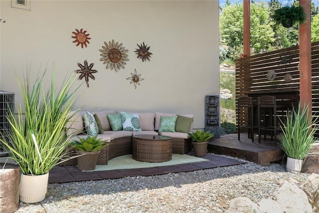 781 Brentwood Dr, Lake Arrowhead, CA 92352 - view of patio / terrace featuring an outdoor hangout area