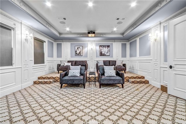 443 W Longden Ave, Arcadia, CA 91007 - home theater room with a decorative wall and carpet flooring