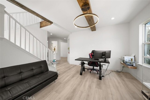 1941 Devaul Ranch Dr, San Luis Obispo, CA 93405 - office featuring wood finished floors, recessed lighting, and baseboards
