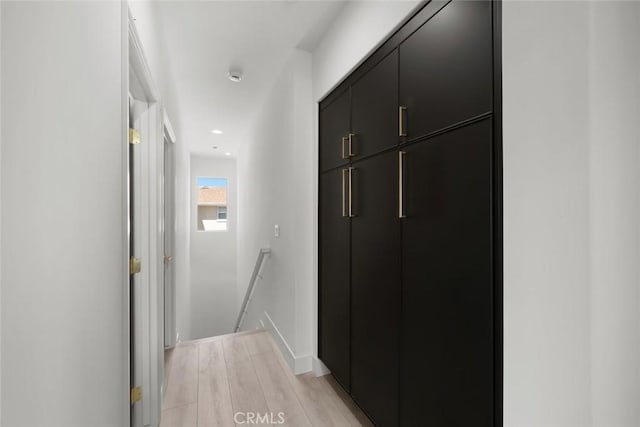 1941 Devaul Ranch Dr, San Luis Obispo, CA 93405 - corridor featuring an upstairs landing, light wood-style floors, and baseboards