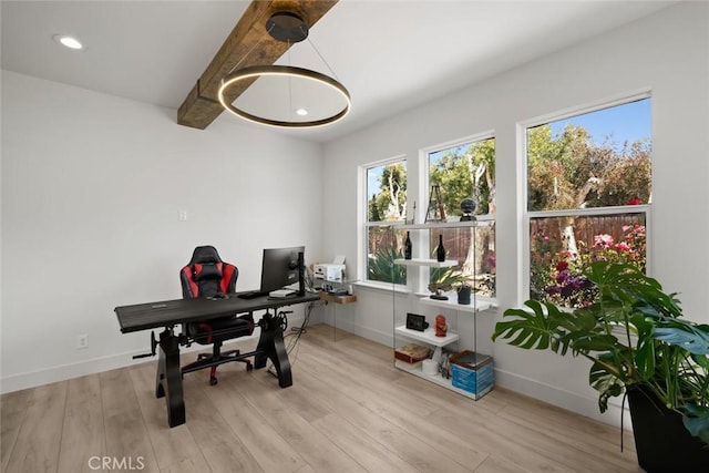 1941 Devaul Ranch Dr, San Luis Obispo, CA 93405 - office area with plenty of natural light, wood finished floors, recessed lighting, and baseboards