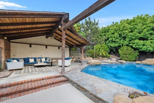 1139 Fairview Dr, La Canada Flintridge, CA 91011 - outdoor pool featuring an outdoor living space and a patio area