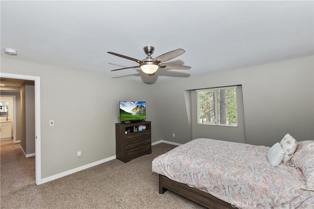 381 Santa Clara Blvd, Big Bear Lake, CA 92315 - bedroom with carpet floors, multiple windows, baseboards, and a ceiling fan