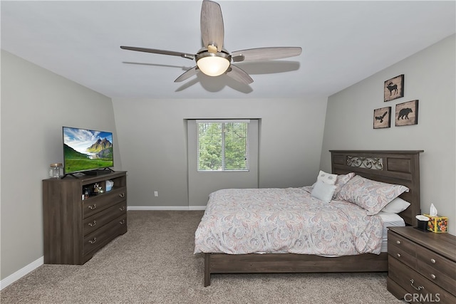 381 Santa Clara Blvd, Big Bear Lake, CA 92315 - bedroom featuring carpet floors, baseboards, and a ceiling fan