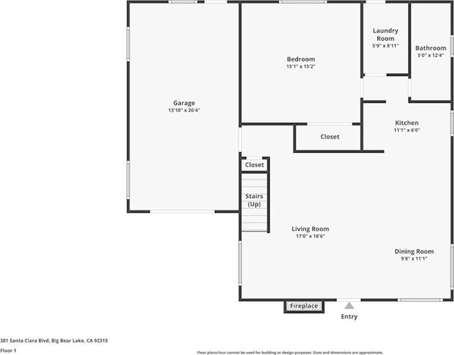 381 Santa Clara Blvd, Big Bear Lake, CA 92315 - property floor plan