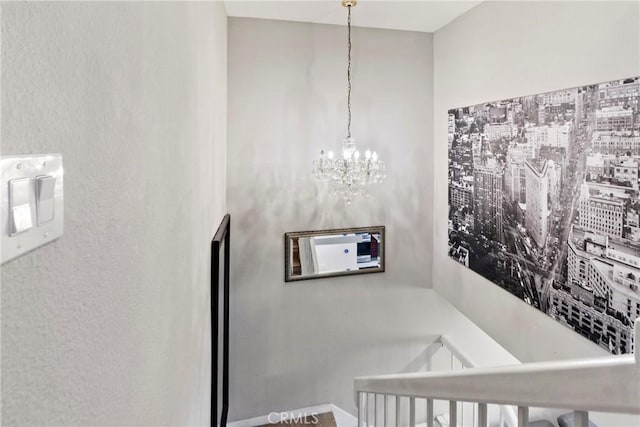 20645 Roscoe Blvd Unit G, Winnetka, CA 91306 - stairs with a chandelier