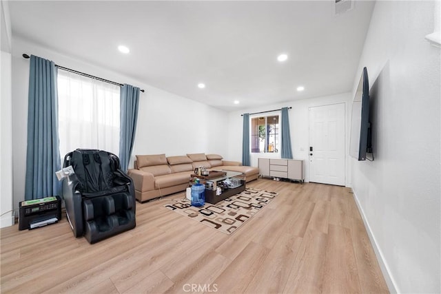 7358 Freedom Pl, Rancho Cucamonga, CA 91730 - living room featuring wood finished floors, recessed lighting, and baseboards