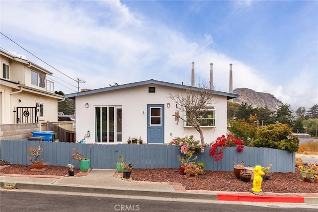 448 Radcliff St, Morro Bay, CA 93442 - view of front of house with a fenced front yard and stucco siding
