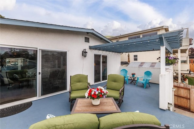 448 Radcliff St, Morro Bay, CA 93442 - view of patio featuring a pergola and an outdoor living space