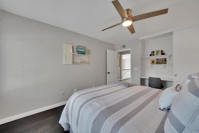 9552 Babauta Rd, San Diego, CA 92129 - bedroom with wood finished floors and ceiling fan