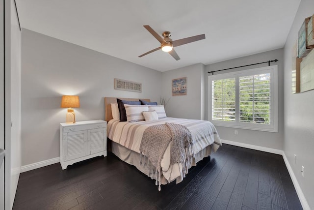 9552 Babauta Rd, San Diego, CA 92129 - bedroom with dark wood finished floors and ceiling fan