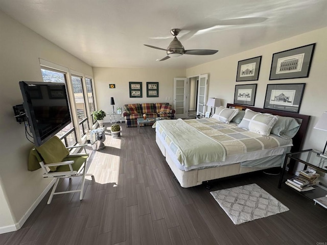 2552 Singing Vista Way, El Cajon, CA 92019 - bedroom with wood finished floors, baseboards, and a ceiling fan