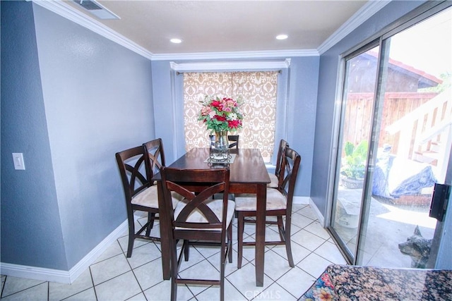 27126 Majello Ct, Temecula, CA 92591 - dining area featuring ornamental molding and light tile patterned floors