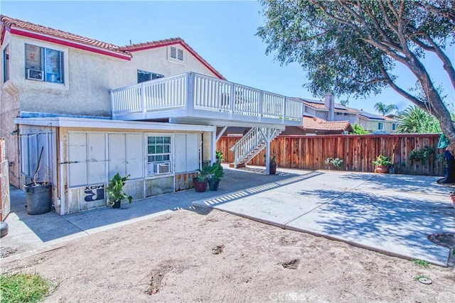 27126 Majello Ct, Temecula, CA 92591 - back of property with stairway, a patio, stucco siding, and a balcony