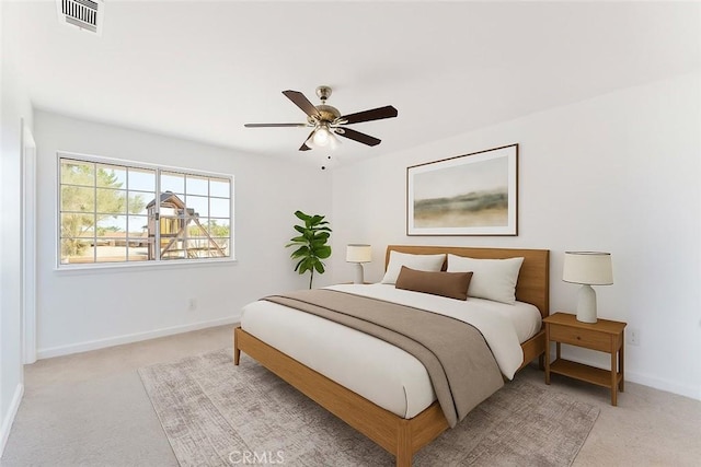 18346 Hackberry St, Hesperia, CA 92345 - bedroom featuring light colored carpet, baseboards, and ceiling fan