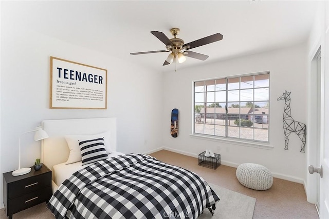 18346 Hackberry St, Hesperia, CA 92345 - bedroom featuring carpet flooring, baseboards, and ceiling fan