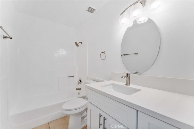 18346 Hackberry St, Hesperia, CA 92345 - full bathroom featuring vanity, bathtub / shower combination, toilet, and tile patterned floors