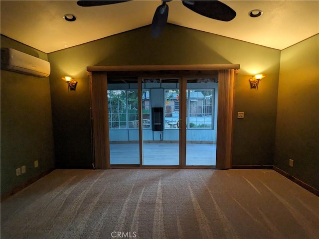 635 5th St, Willows, CA 95988 - carpeted spare room featuring lofted ceiling and a wall unit AC