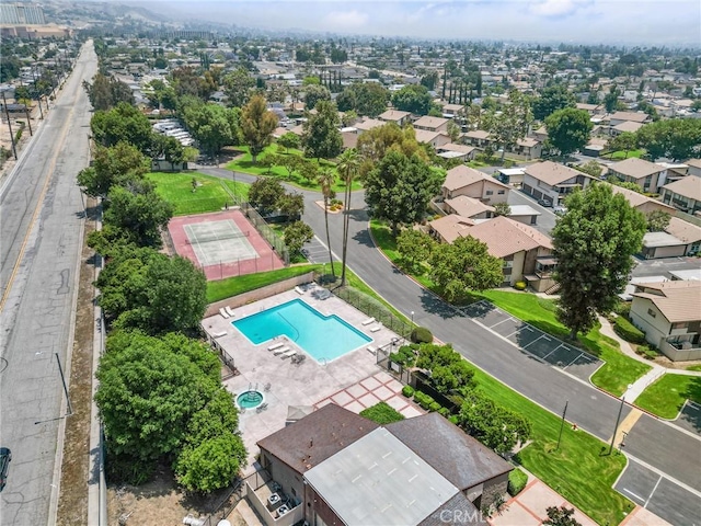 2061 Locust Ct, San Bernardino, CA 92404 - aerial view of residential area with a pool area