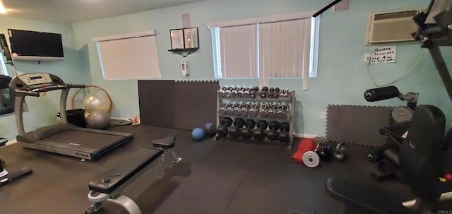4570 54th St Unit 208, San Diego, CA 92115 - exercise area with a wall mounted air conditioner