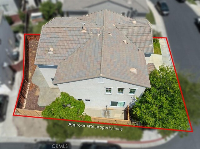 32702 Willowvail Cir, Temecula, CA 92592 - view from above of property with property parcel outlined