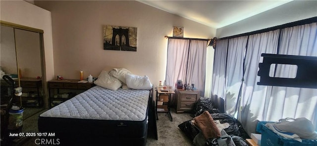 12609 Gentle Breeze Way, Victorville, CA 92392 - bedroom with carpet floors, lofted ceiling, and multiple windows