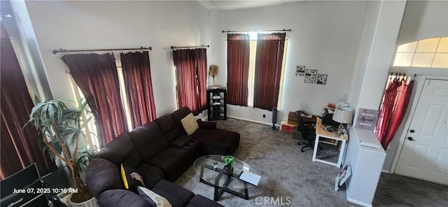 12609 Gentle Breeze Way, Victorville, CA 92392 - living room featuring carpet floors, healthy amount of natural light, and baseboards