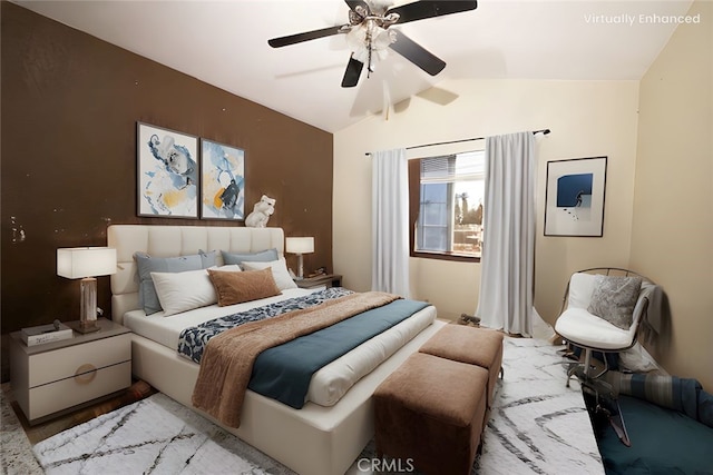 12609 Gentle Breeze Way, Victorville, CA 92392 - bedroom featuring lofted ceiling and a ceiling fan
