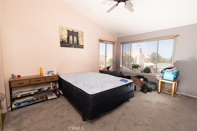 12609 Gentle Breeze Way, Victorville, CA 92392 - carpeted bedroom with vaulted ceiling and ceiling fan