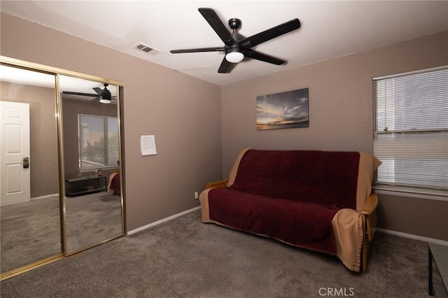 12609 Gentle Breeze Way, Victorville, CA 92392 - sitting room with a ceiling fan and carpet flooring