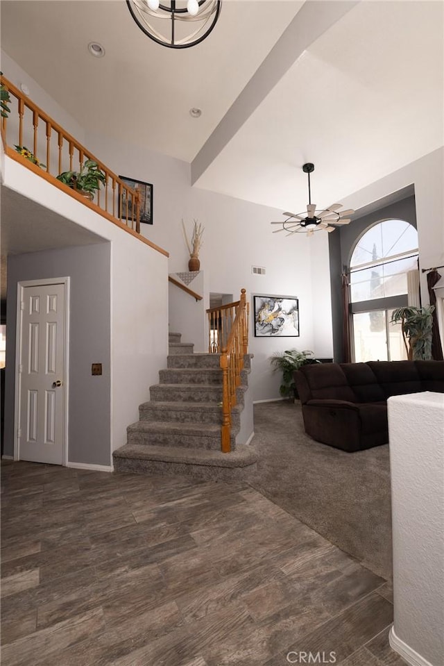 12609 Gentle Breeze Way, Victorville, CA 92392 - stairway featuring wood finished floors and ceiling fan