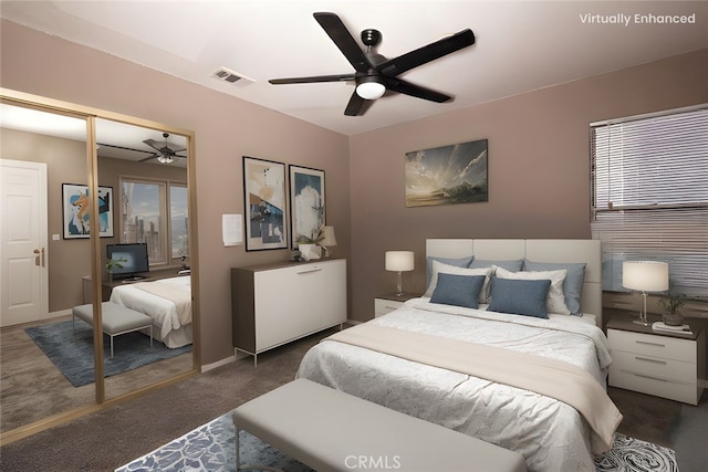 12609 Gentle Breeze Way, Victorville, CA 92392 - bedroom with carpet and a ceiling fan