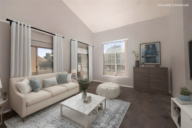 12609 Gentle Breeze Way, Victorville, CA 92392 - carpeted living room featuring plenty of natural light and high vaulted ceiling