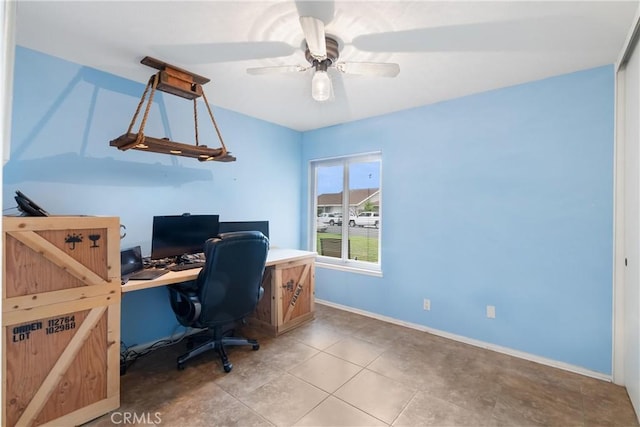 26231 Avenida Calidad, Mission Viejo, CA 92691 - home office featuring ceiling fan and light tile patterned flooring