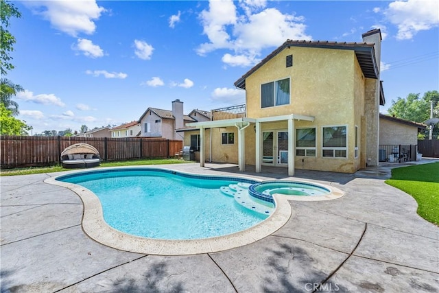 3372 Buckingham Rd, Chino Hills, CA 91709 - view of pool with a fenced backyard, a patio area, and a pool with connected hot tub