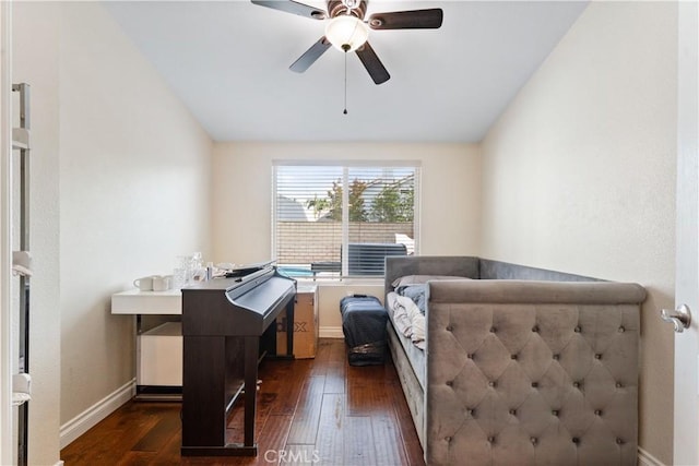 3372 Buckingham Rd, Chino Hills, CA 91709 - office space with dark wood finished floors and a ceiling fan