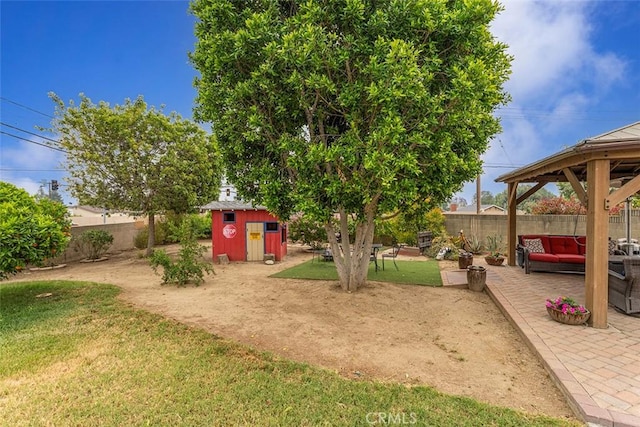 7669 Granby Ave, Rancho Cucamonga, CA 91730 - view of yard featuring a gazebo, a patio area, and an outdoor living space