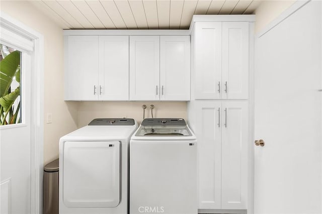 4735 Sunny Hills Rd, Oceanside, CA 92056 - washroom with independent washer and dryer, cabinet space, and wooden ceiling