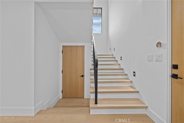 721 Wilson Ct, Burbank, CA 91501 - stairway with wood finished floors and baseboards