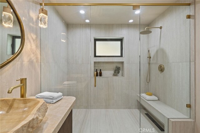 721 Wilson Ct, Burbank, CA 91501 - bathroom featuring a walk in shower and vanity