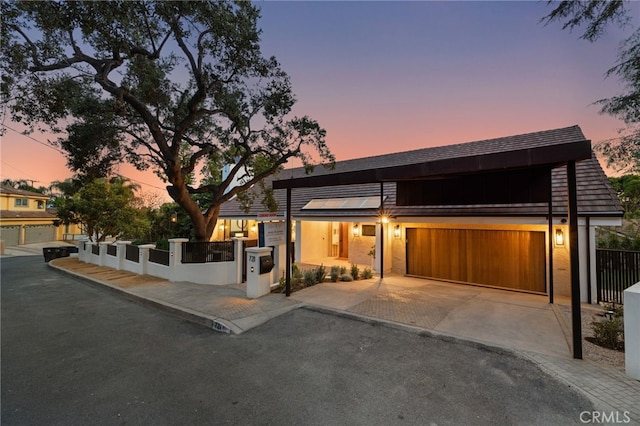 721 Wilson Ct, Burbank, CA 91501 - contemporary house with solar panels, driveway, and a garage