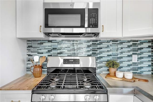 2380 Westcott Ave, Monterey Park, CA 91754 - kitchen view of appliances with stainless steel finishes, white cabinetry, and decorative backsplash