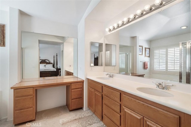 31332 Gatehouse Ct, Murrieta, CA 92563 - ensuite bathroom featuring double vanity and a shower with shower door