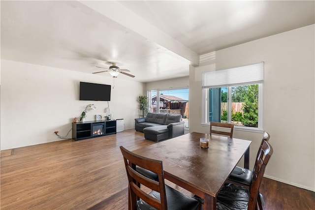 44246 Foxton Ave, Lancaster, CA 93535 - dining area with wood finished floors and a ceiling fan