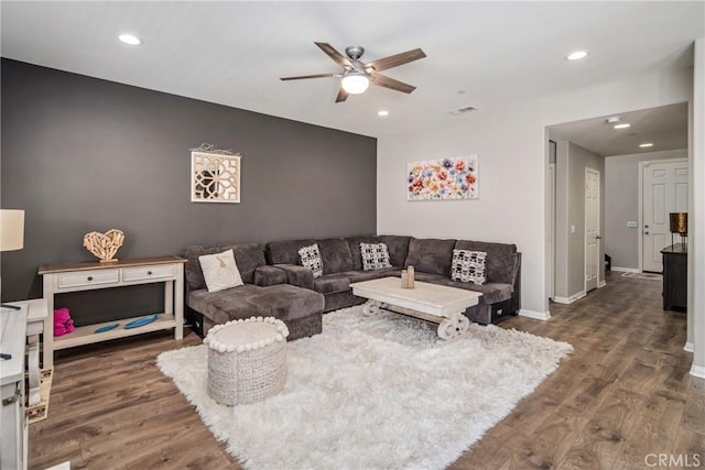 37436 Umbrella, Palmdale, CA 93551 - living area with ceiling fan, wood finished floors, and recessed lighting