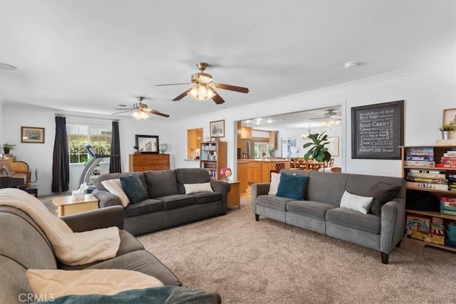 1626 S Boulder Ave, Ontario, CA 91762 - living room featuring light carpet and a ceiling fan