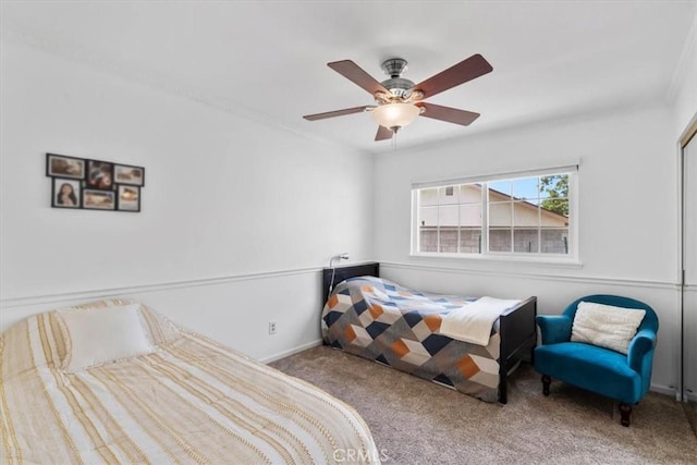 1626 S Boulder Ave, Ontario, CA 91762 - bedroom with carpet flooring, a ceiling fan, and baseboards