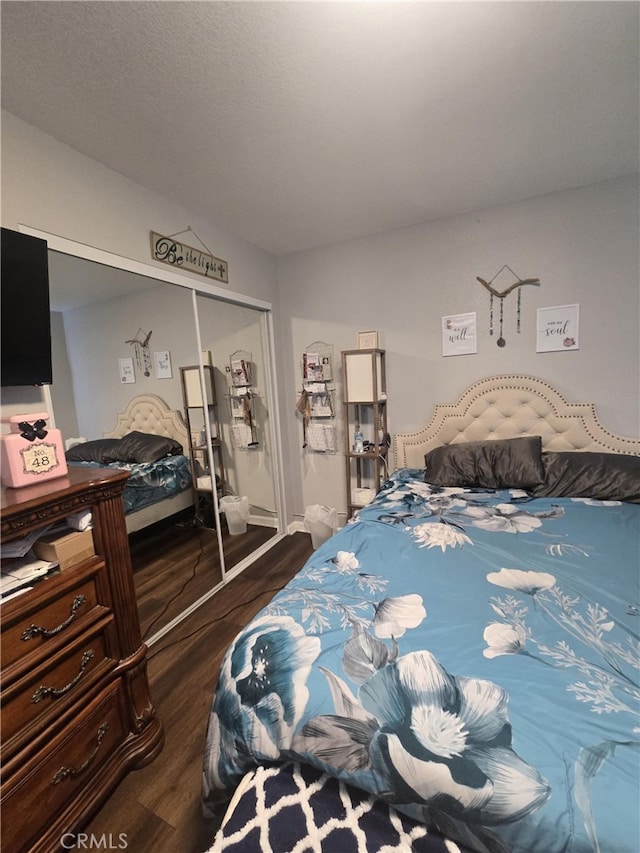 1212 Gen Ct, Barstow, CA 92311 - bedroom with dark wood-style flooring and a closet
